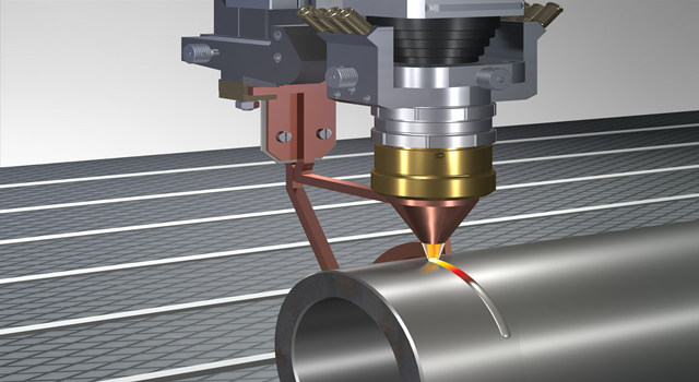激光切割金属管示意图