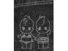 牛仔布表面喷花
