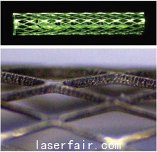 镍钛合金微型支架原型的筋宽约为20微米，筋厚为80微米