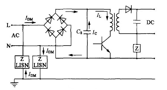 图3差模输入传导噪声电原理图
